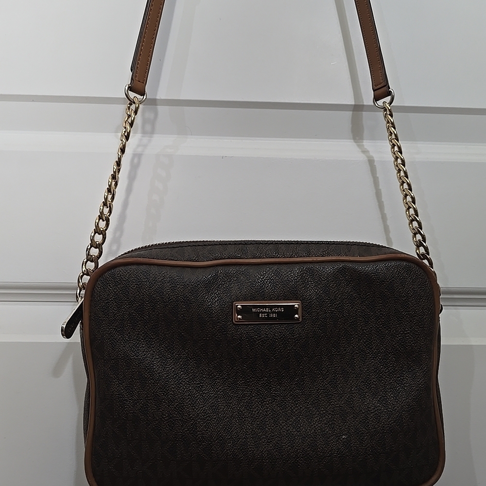 Michael Kors Jet Set Travel Medium East West Crossbody bag BROWN - Picture 11 of 13
